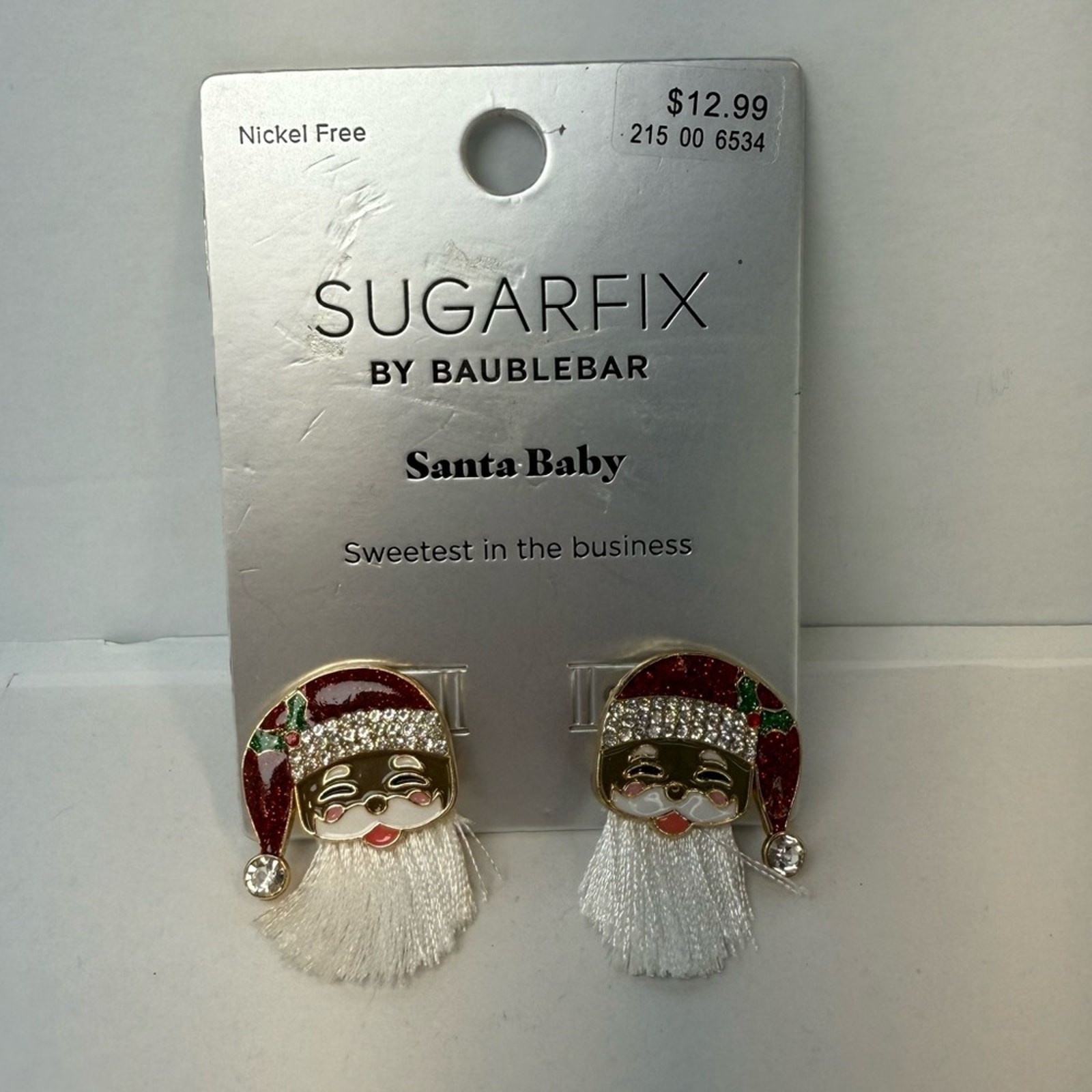 Sugarfix BaubleBar Santa Hat Drop Earrings Red White Holiday NEW