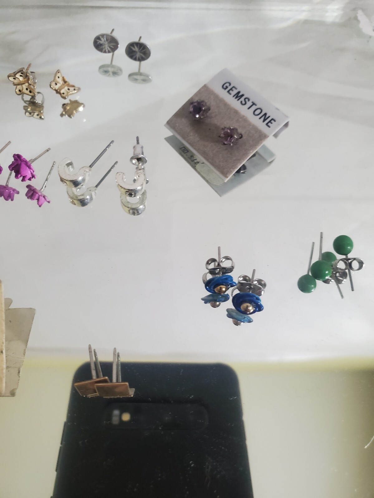 Vintage Earring Lot 16 pair miniature rose angel butterflies posts 60s 80s 90s