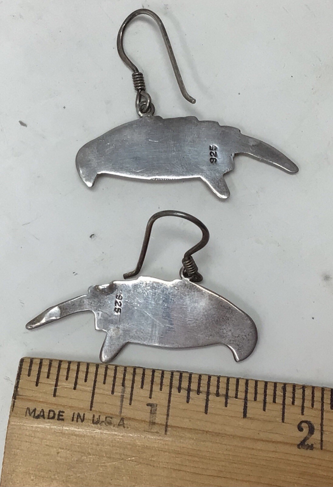 VINTAGE PARROT STERLING SILVER EARRINGS 3-D On Wires