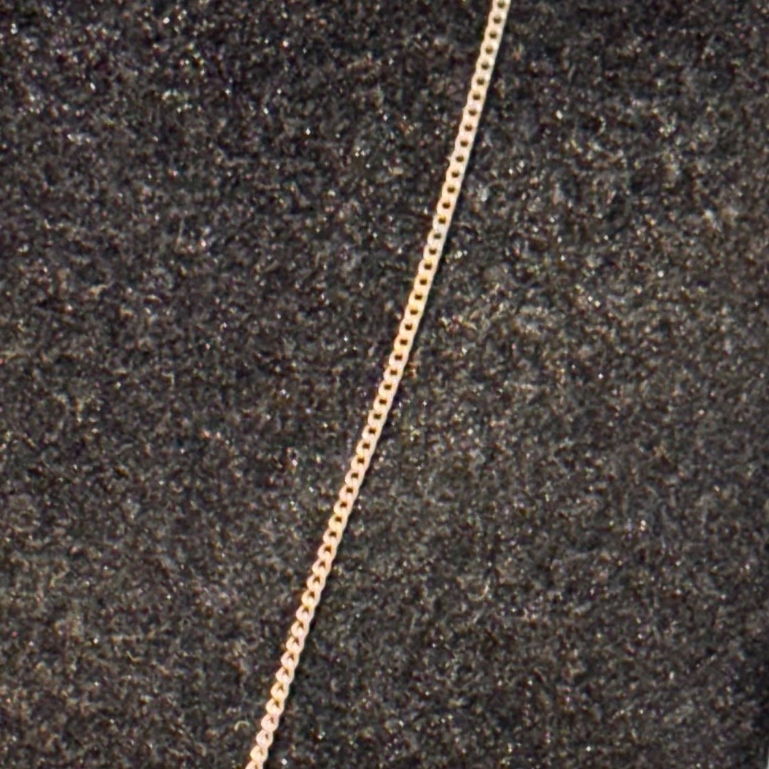 NECKLACE vintage wishbone clear faceted gem goldtone metal curb chain dainty 16″