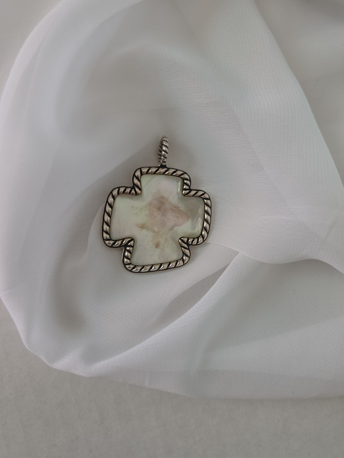Carolyn Pollack Relios MOP Maltese Cross Pendant