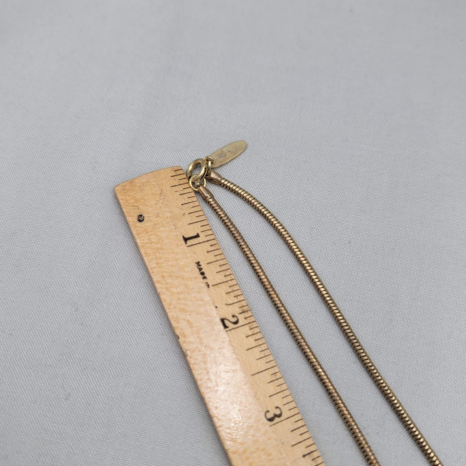 Vintage Whiting and Davis Marbles Orange Stone Pendant Necklace Gold tone 18″