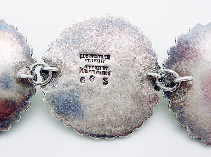 Los Castillo Mexico 7″ Sterling Silver 1-1/8″ Diameter Link Bracelet 50 Grams