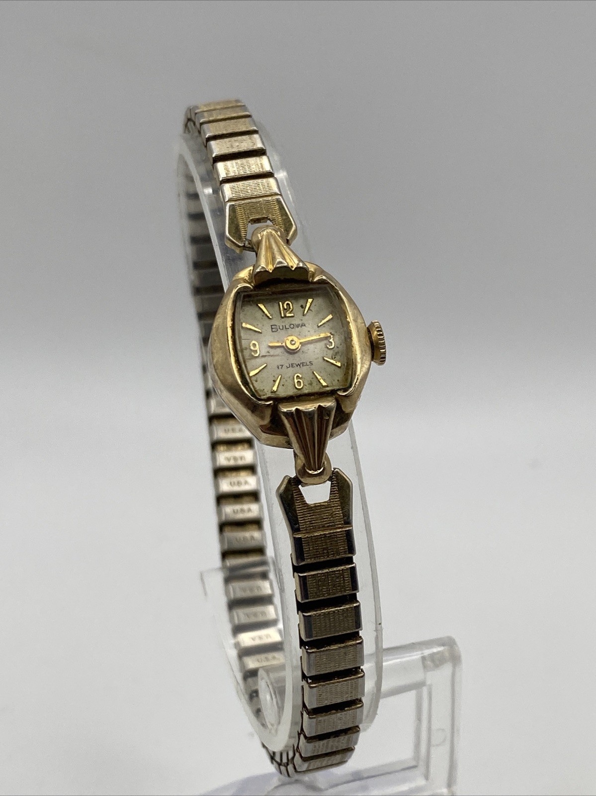 Vintage 1950’s Bulova Ladies Watch 17J Manual Wind 10K RGP Bezel – RUNS!