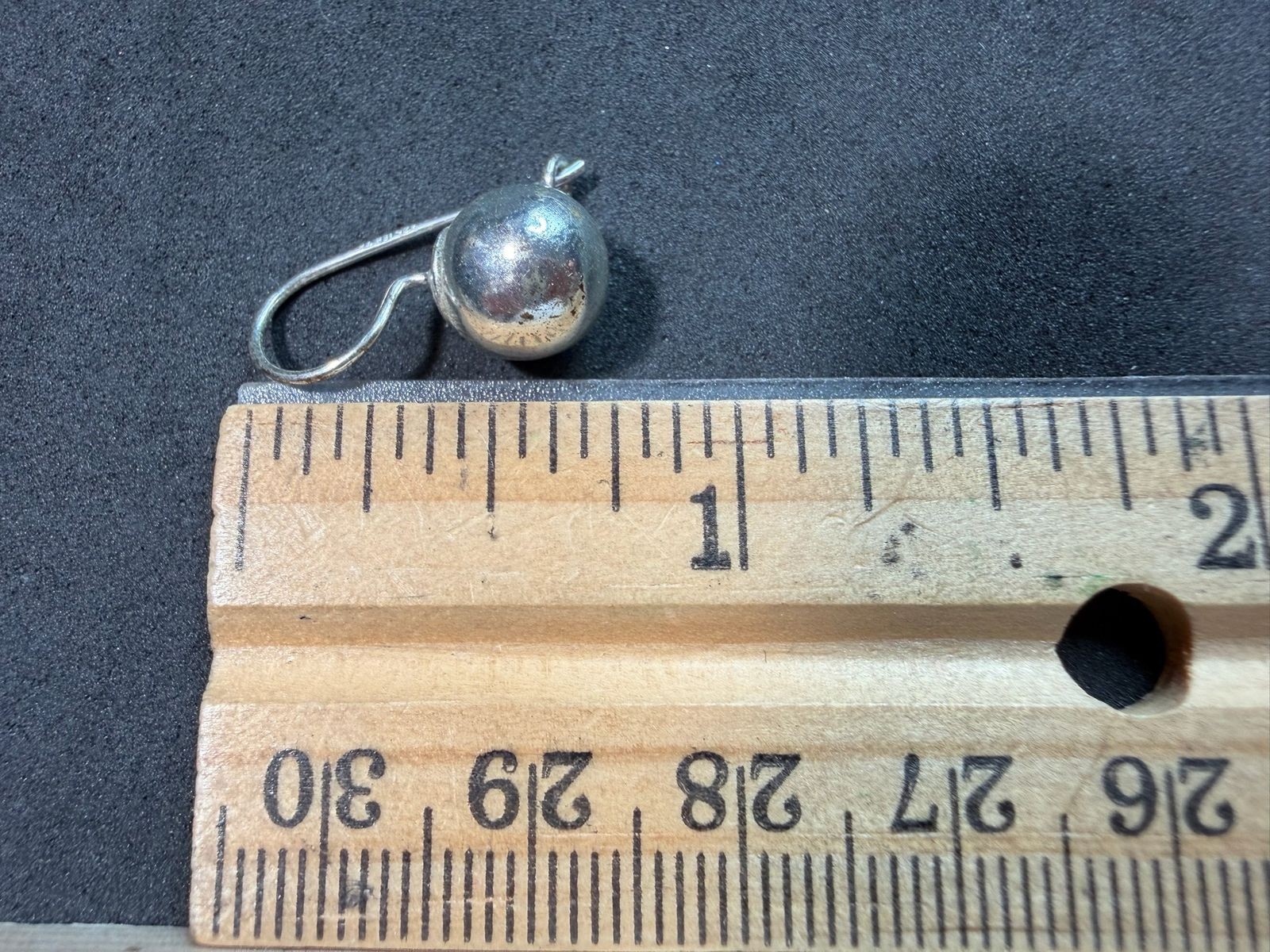 2.16g Vintage Sterling Silver 925 Rounded Drop Dangle Earrings Classic M