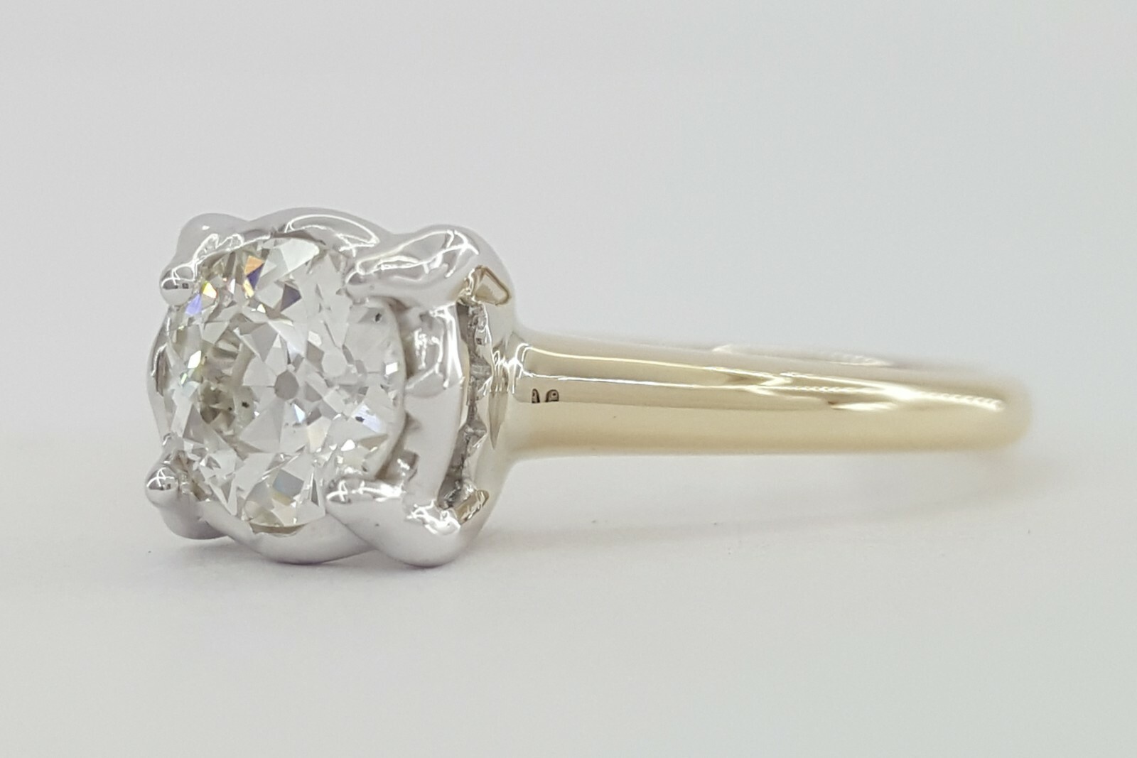 Antique Art Deco 14k Old European Solitaire Diamond Engagement Ring 0.78 ct GIA