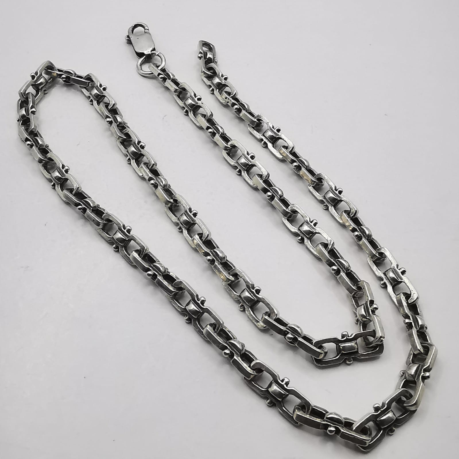 Vintage 925 Sterling Silver Chain Necklace Signed 45cm 25.99g Elegant Jewelry