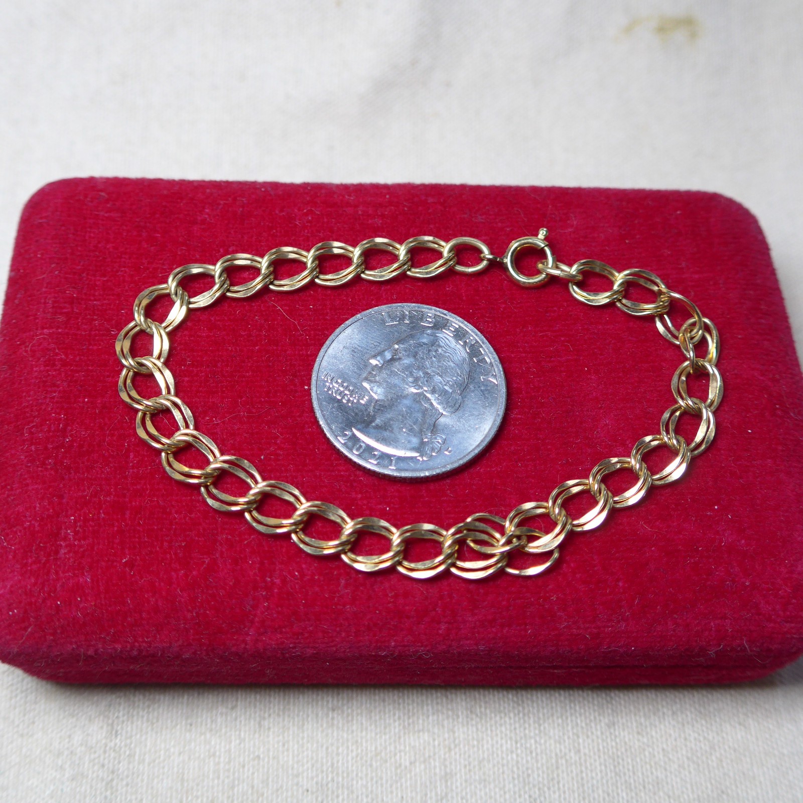 Vintage 1/20th Gold Filled CHARM Starter BRACELET 7″