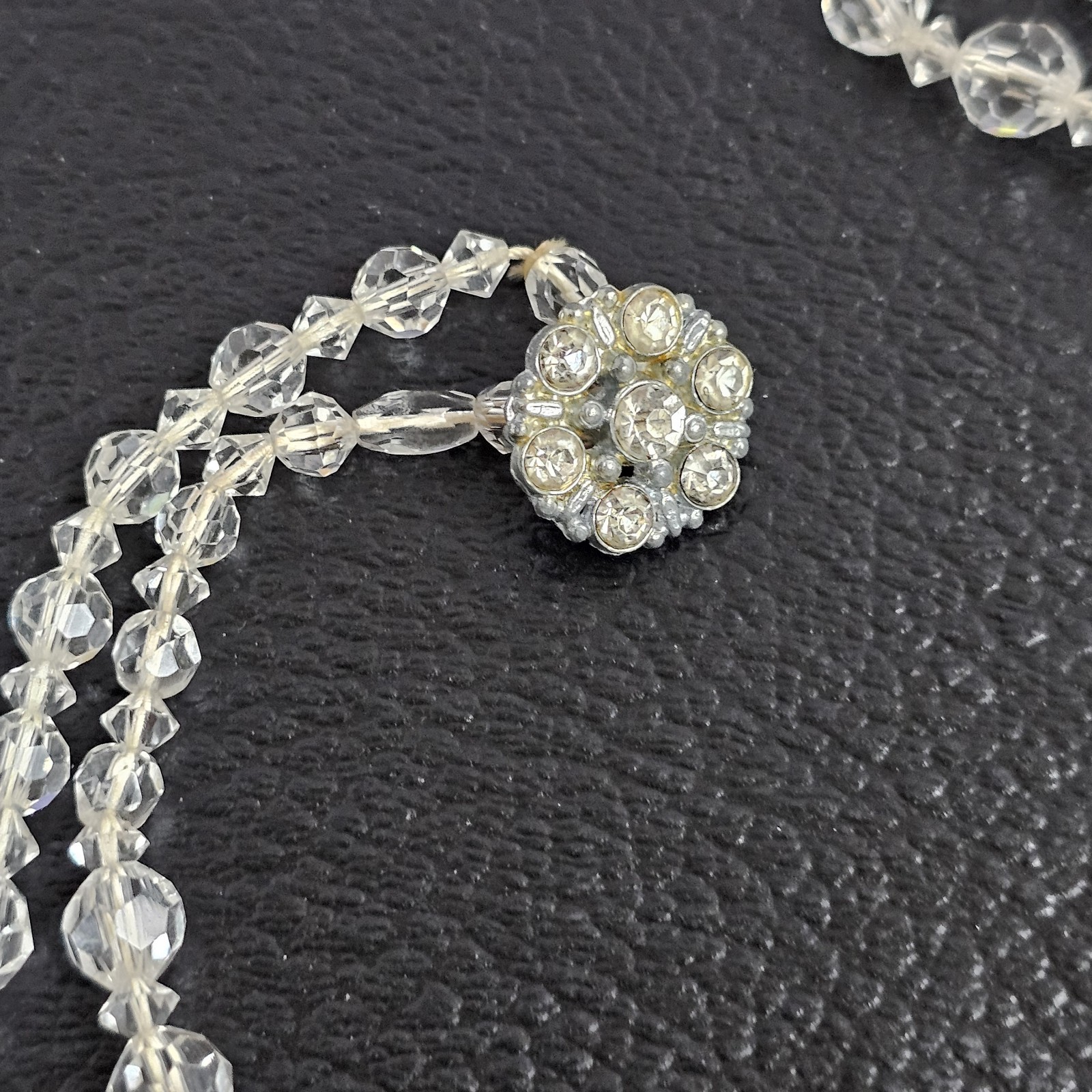 VTG Crystal Beads Round Highly Faceted Heavy Sparkling From Necklace PARTS ONLY