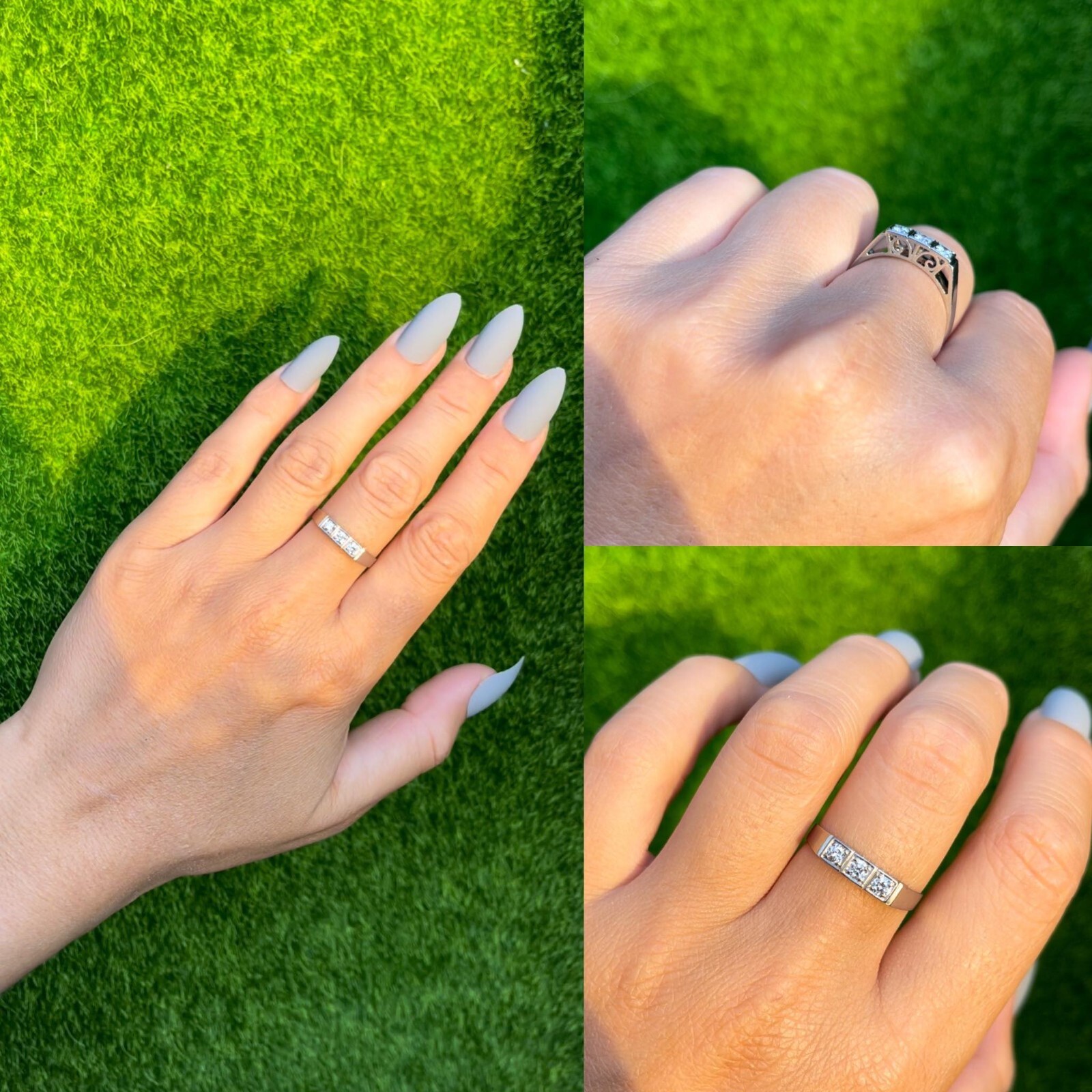 Antique Circa 1920s 18k Gold Natural Diamond Decorated Ring