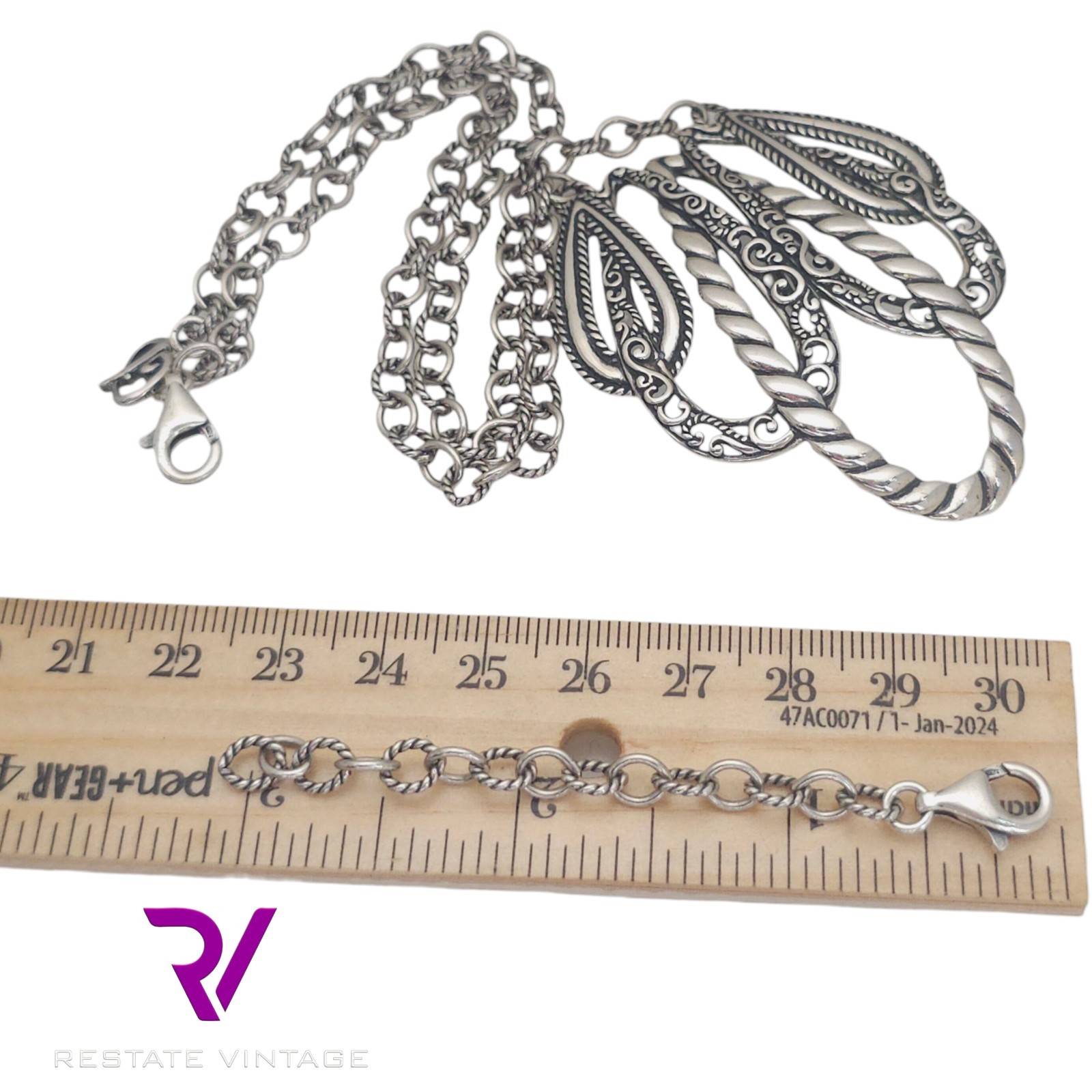 Mint Carolyn Pollack 925 Sterling Silver Lasting Connections Necklace 16″-19″