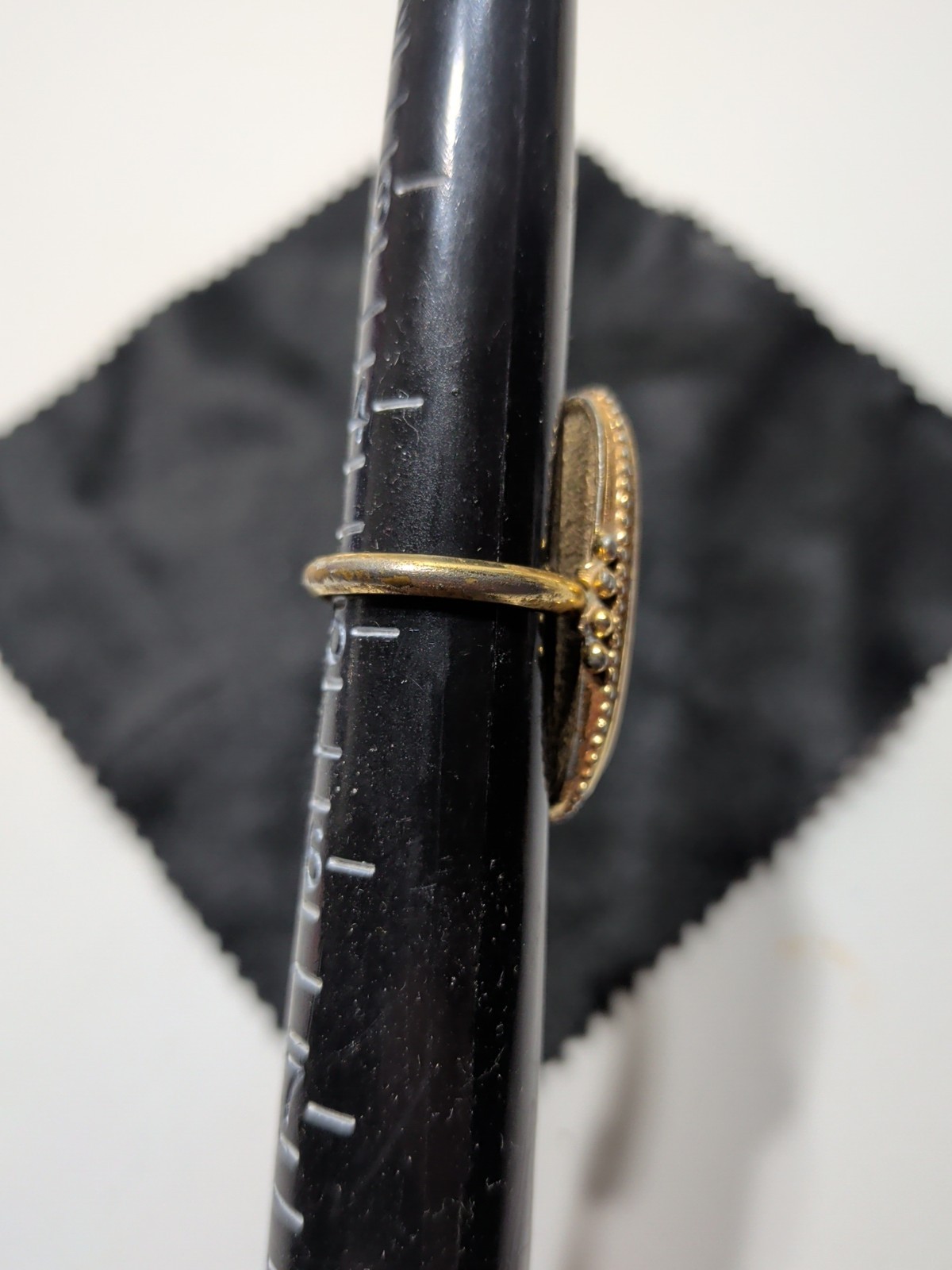 ✨VINTAGE✨ 1978 STRIPED BROWN AGATE RING SHIMMERING SANDS – SIZE 4¾
