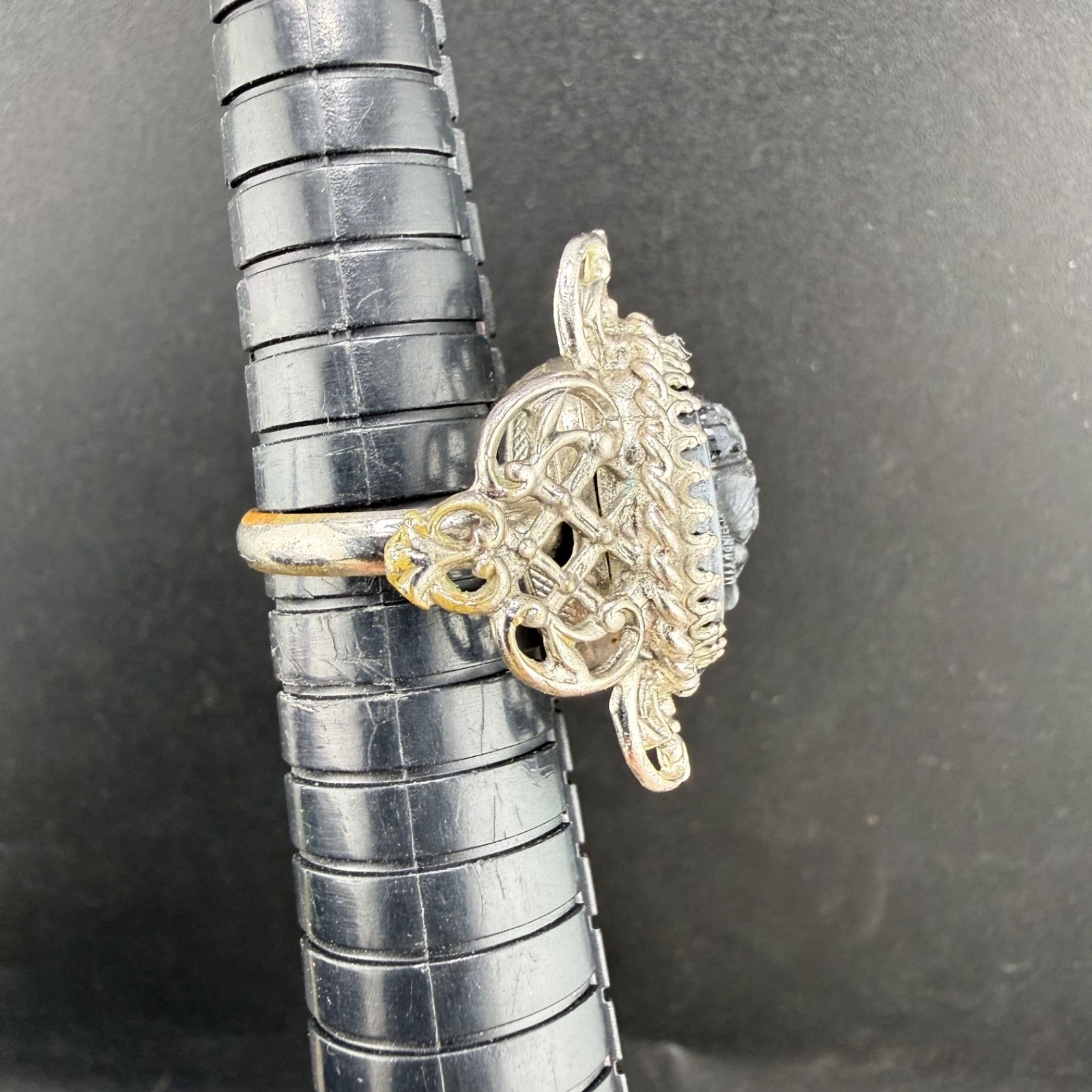 Vintage Whiting & Davis Ring Silver Tone Adjustable Size 6