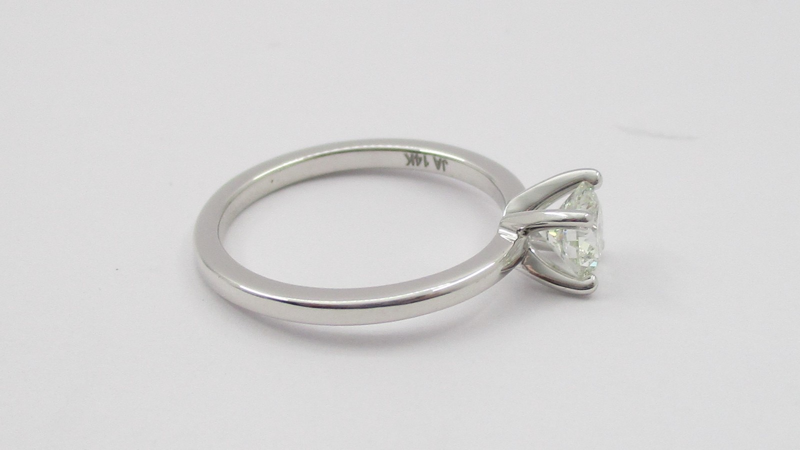 0.56CT GIA Certified Round Diamond Engagement Style Ring 14K White Gold Sz 4.25