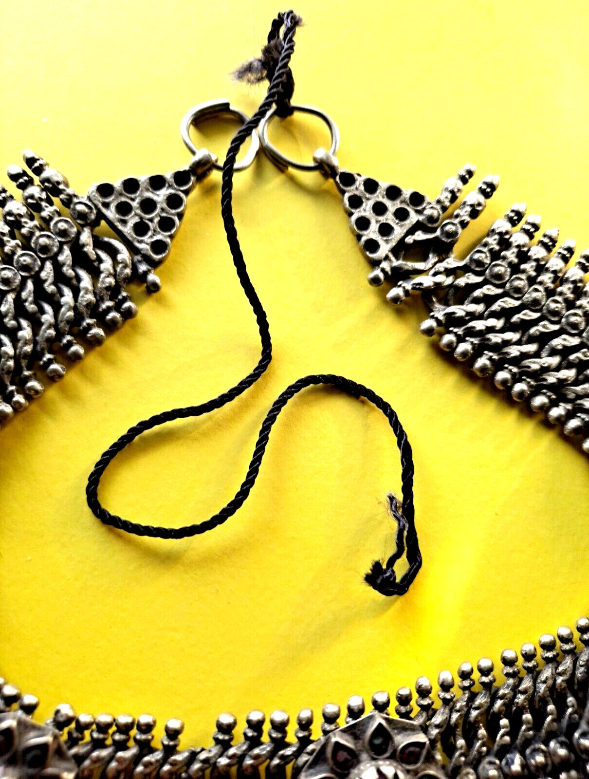 Vint Cascade Afghani Necklace Huge Fringe Afghanistan Necklace Heavy Authentic