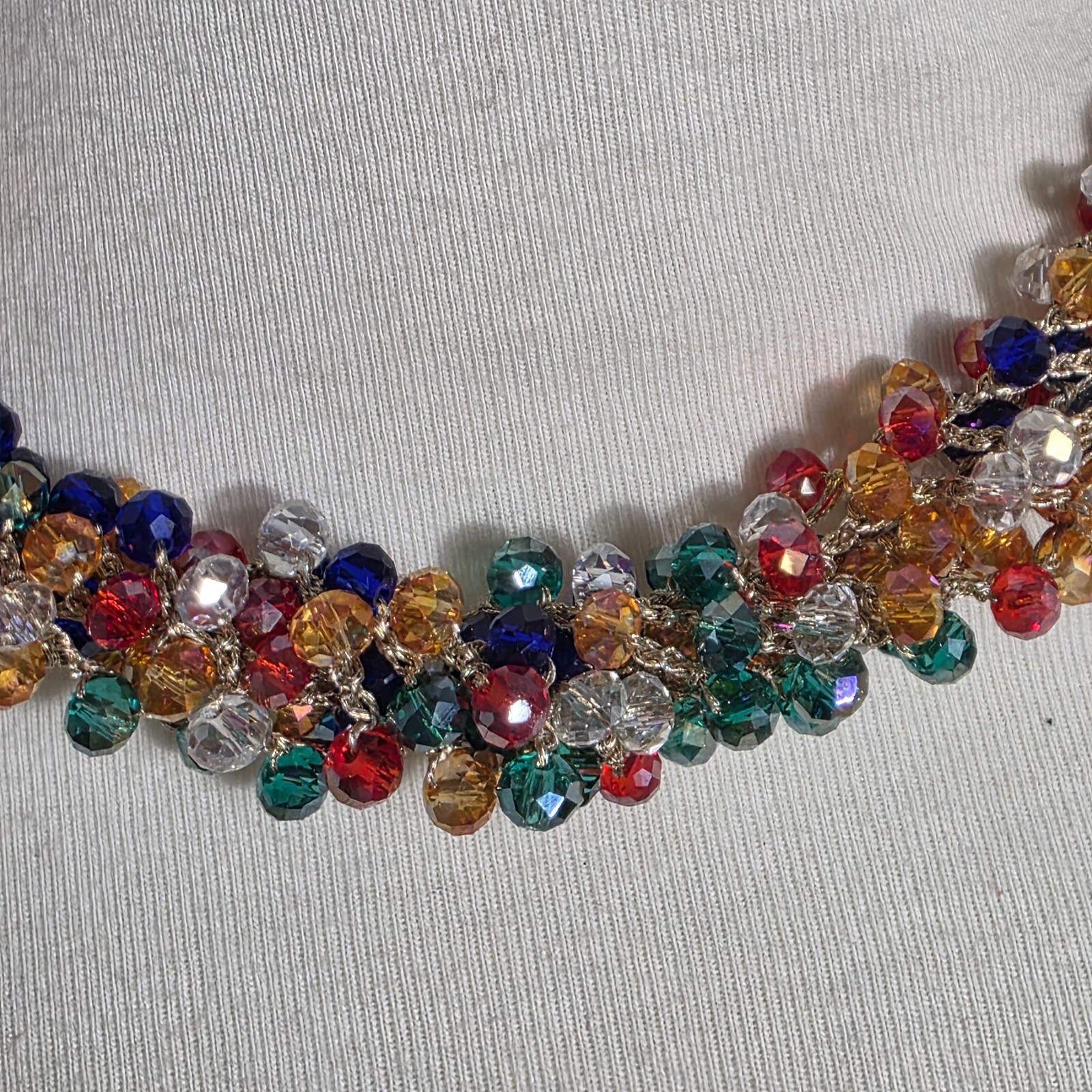 Stella & Ruby Multi-Colored Beaded Necklace Faceted Acrylic Crystal Beads
