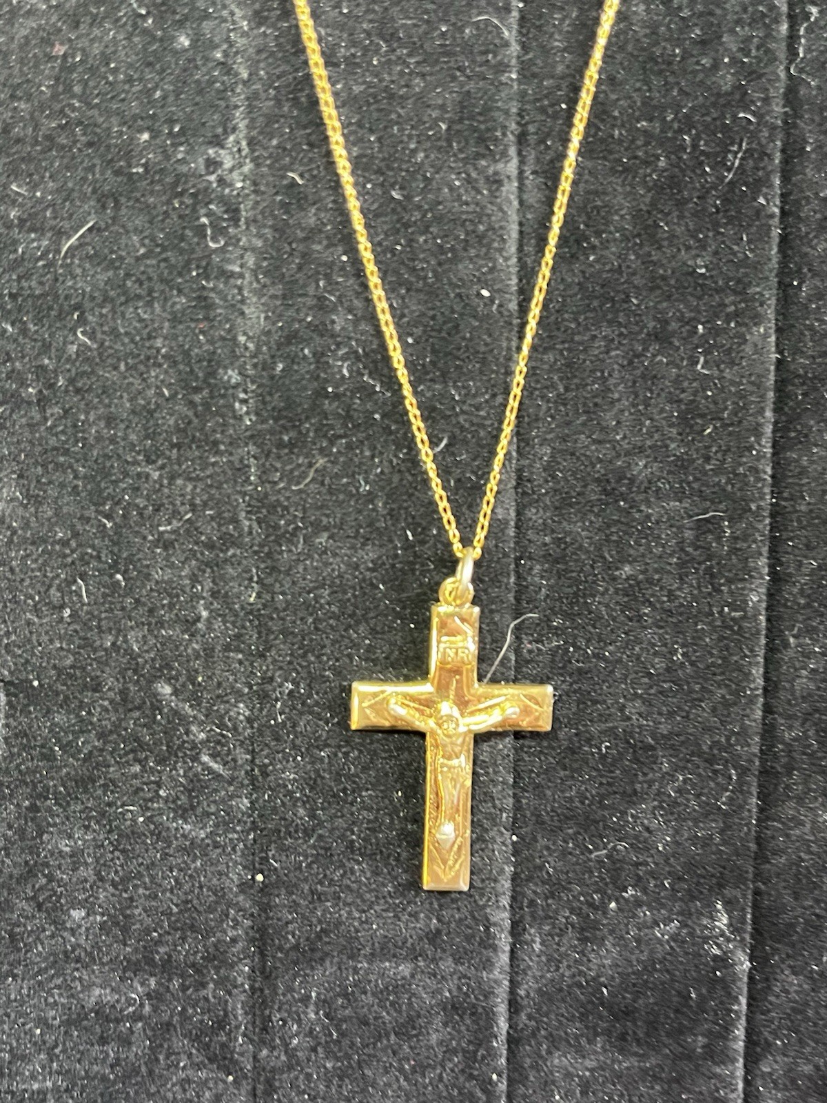Vintage 20” – 12k Gold Filled GF Cross Pendant Necklace
