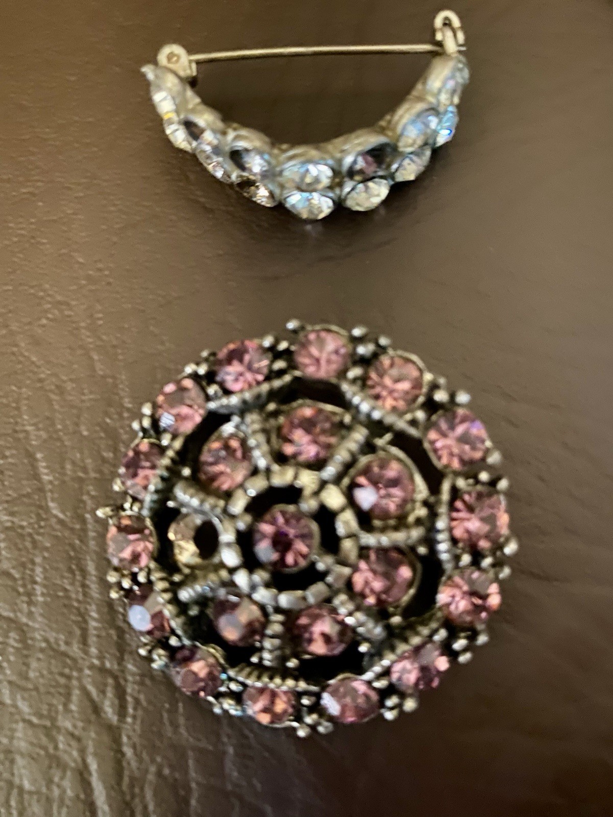 Vintage REPAIR RESTORE Rhinestone Pot Metal Brooch Pin Lot Necklace High End