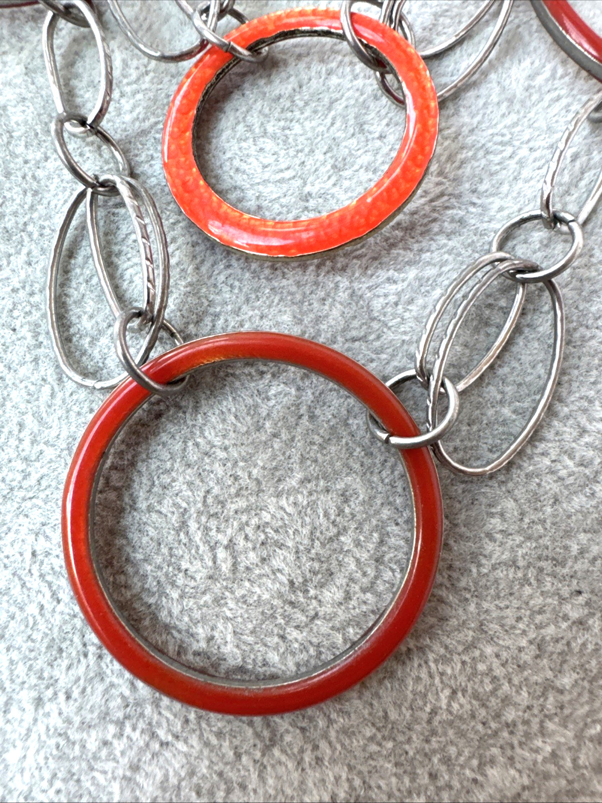 MILLENIALCORE VTG orange peach y2k 2000s colorful Modernist Bib Necklace Choker