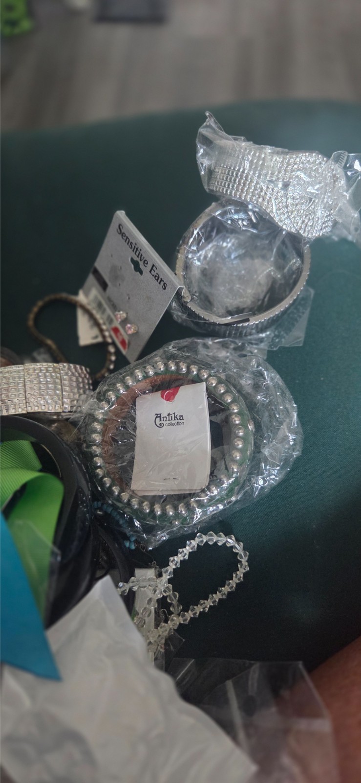 jewelry lots unsearched some in packages some not.