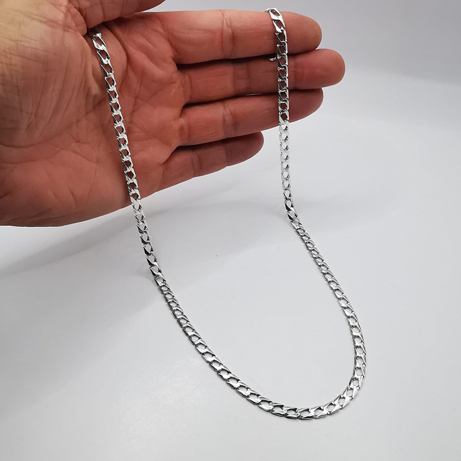 Vintage 925 Sterling Silver Chain Necklace Signed Handmade 7.0oz 19.80g
