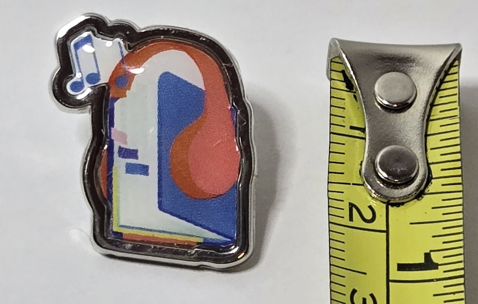 Music-Themed Enamel Pin Multicolored Headphones & Musical Note Rare Piece
