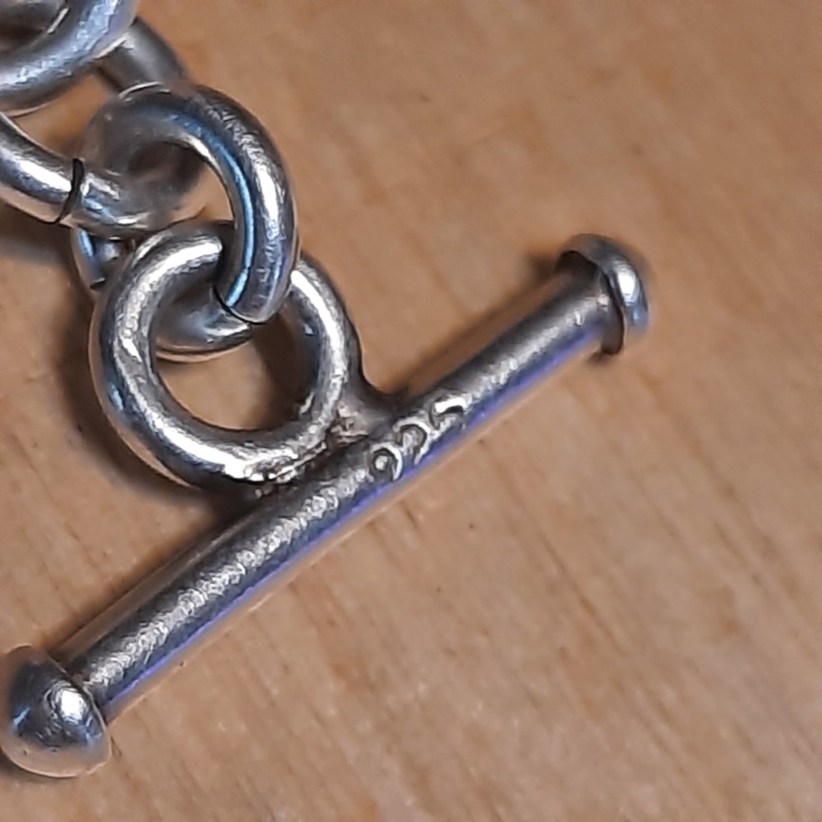 Vintage Sterling Silver Rolo Toggle Bracelet 925 17g Thick 7.5in Unisex A15