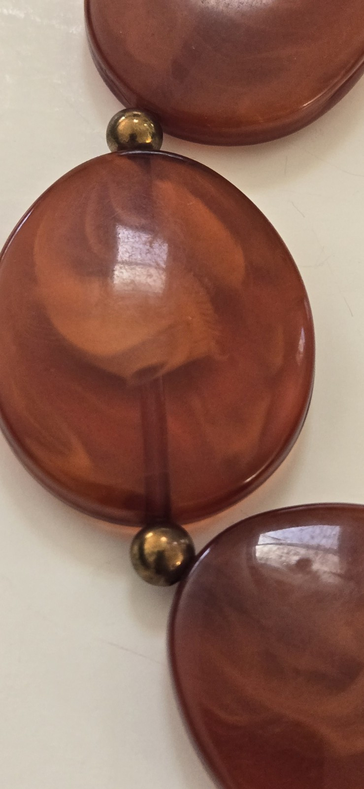 Elegant Beautiful Genuine Chunky Amber Statement Necklace 16 1/4″ – 20″
