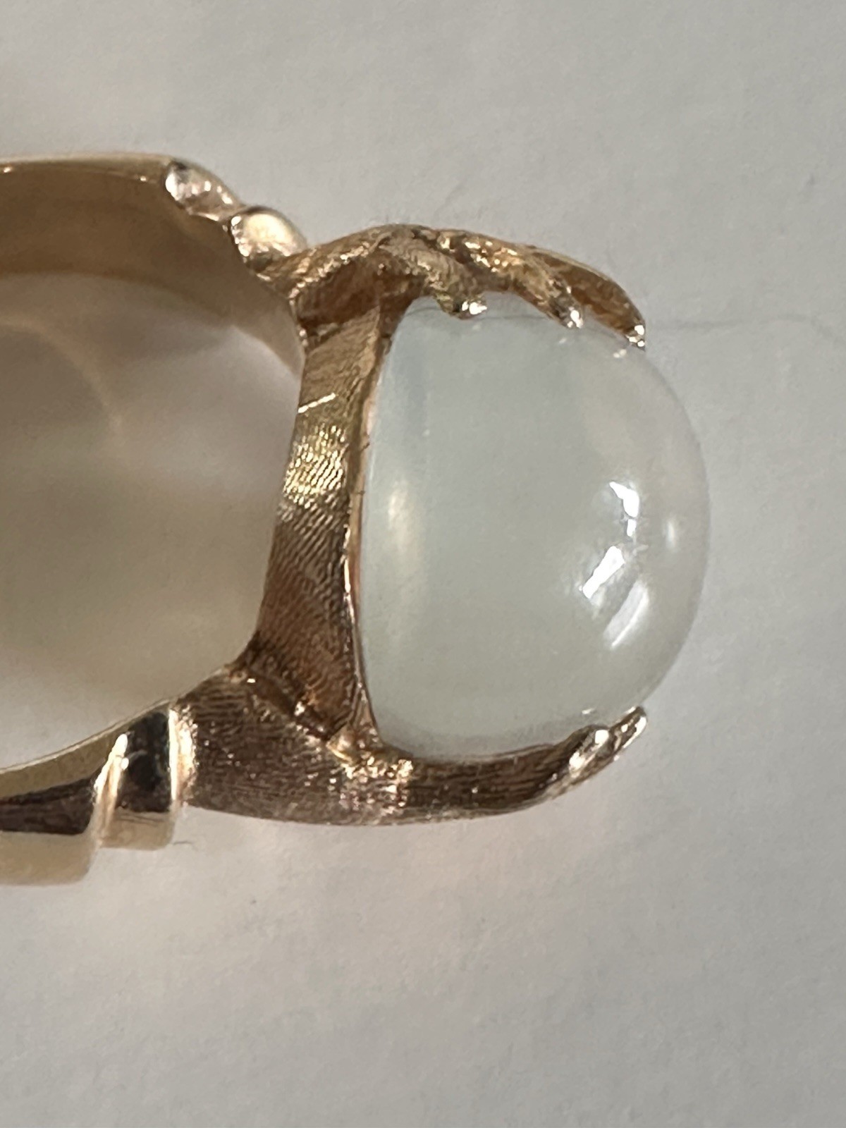 Carl K.Gumpert Collectible 14 K Y/G Fortune Teller Moonstone Ring Signed