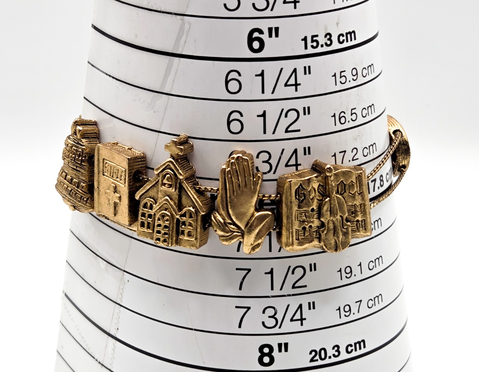 Noah’s Ark Necklace And Christian Slider Bracelet Vintage Gold Tone