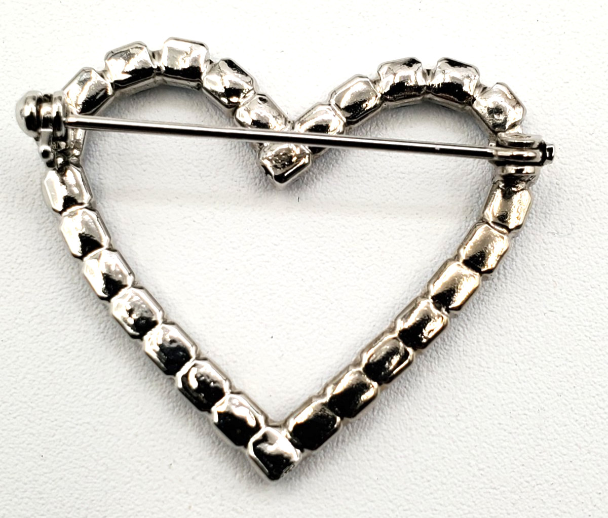 Vintage Purple and Blue Rhinestone Heart Pin