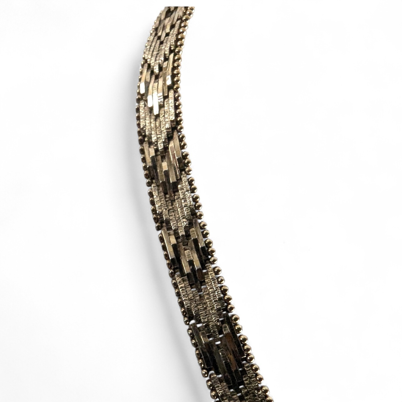 IBB Italian Vermeil Sterling Chevron Mesh Necklace 925 Italy 16″ Vintage Elegant
