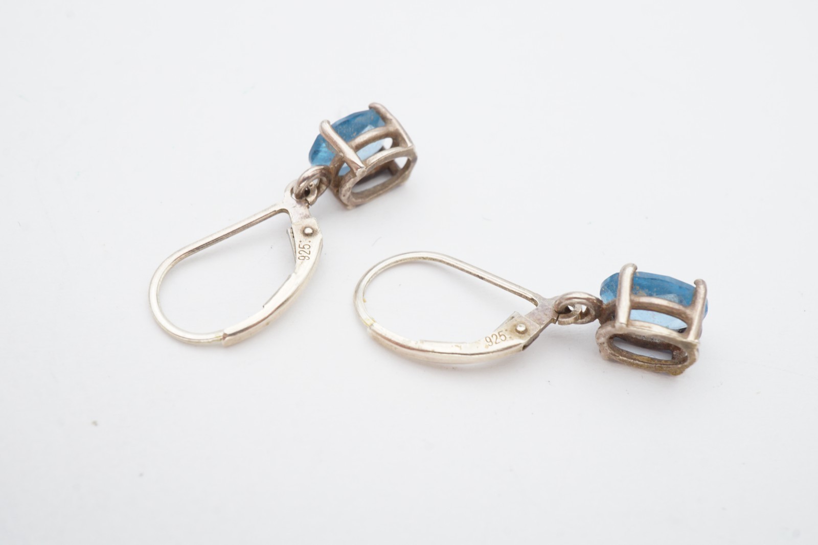 Vintage Sterling Silver 925 Blue Topaz Earrings