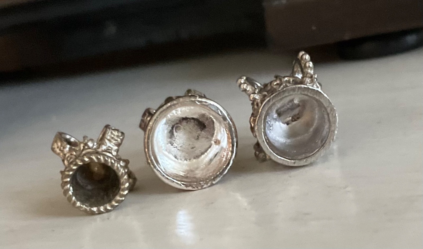 Vintage Sterling Charm LOT ENGLAND CORONATION CROWNS QUEEN ELIZABETH II