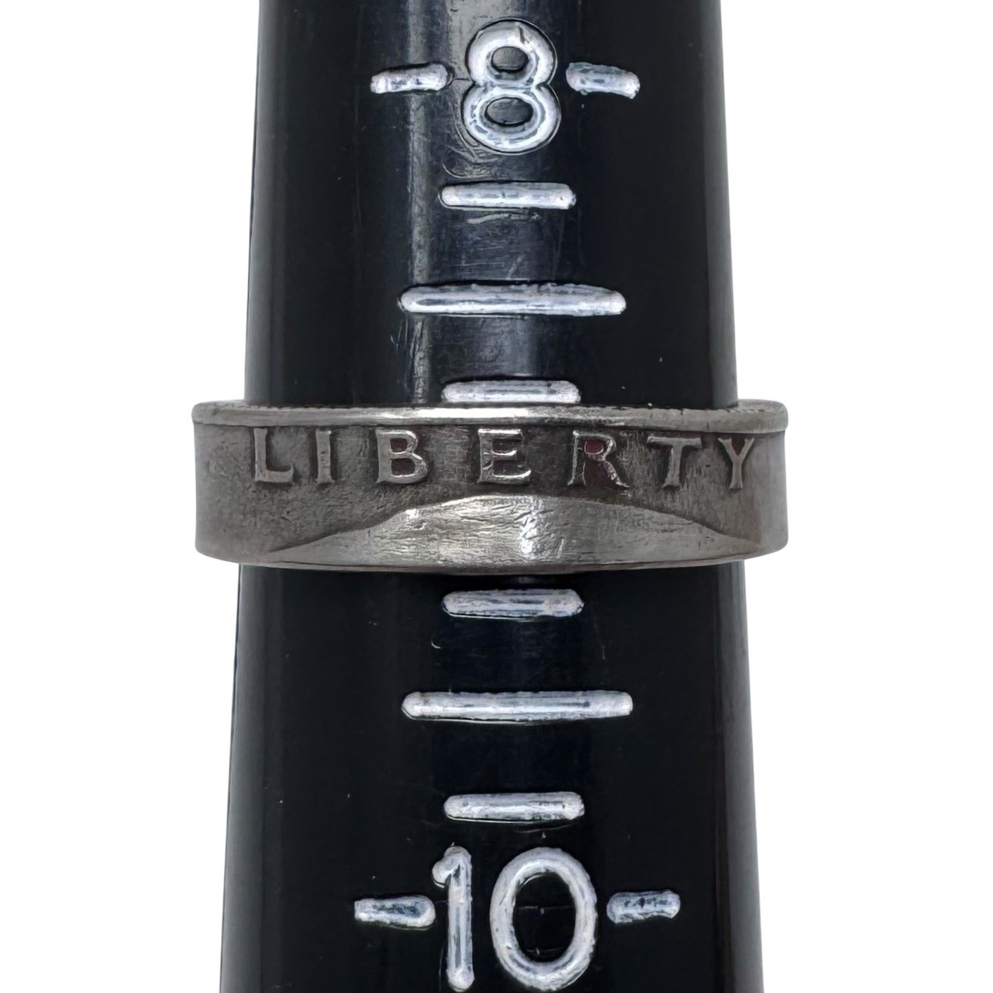 Vintage 1978 US Quarter Coin Ring Silver Tone Narrow Band Handmade Jewelry 9