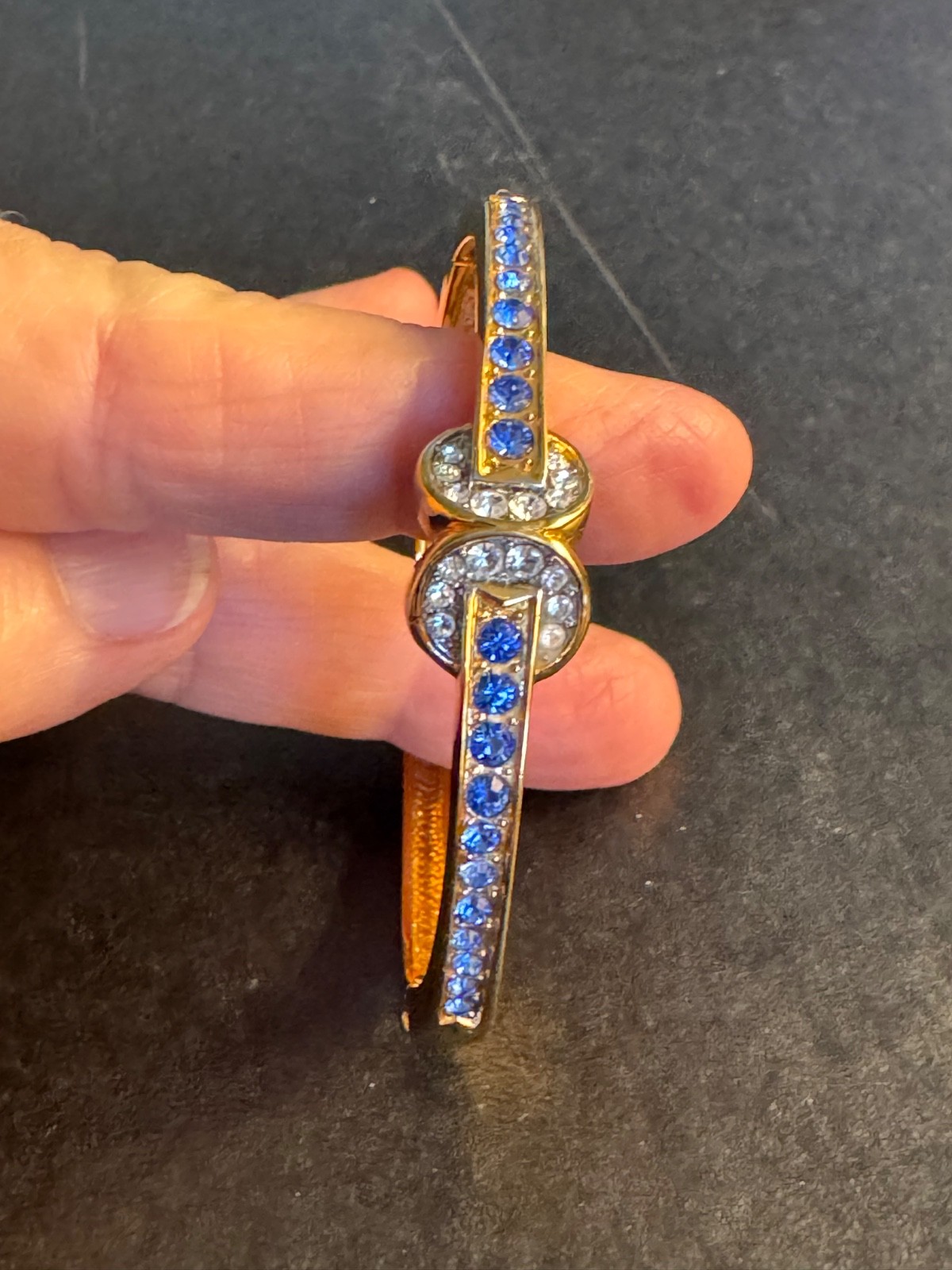 Camrose & Kross Jackie Kennedy Love Knot Bracelet with Blue and White Gemstones