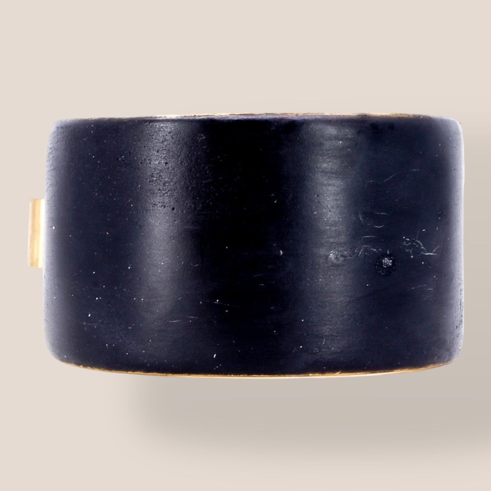 CINER, Signed Vintage, 18k Gold Plated, Jet Enamel Geometric Bracelet
