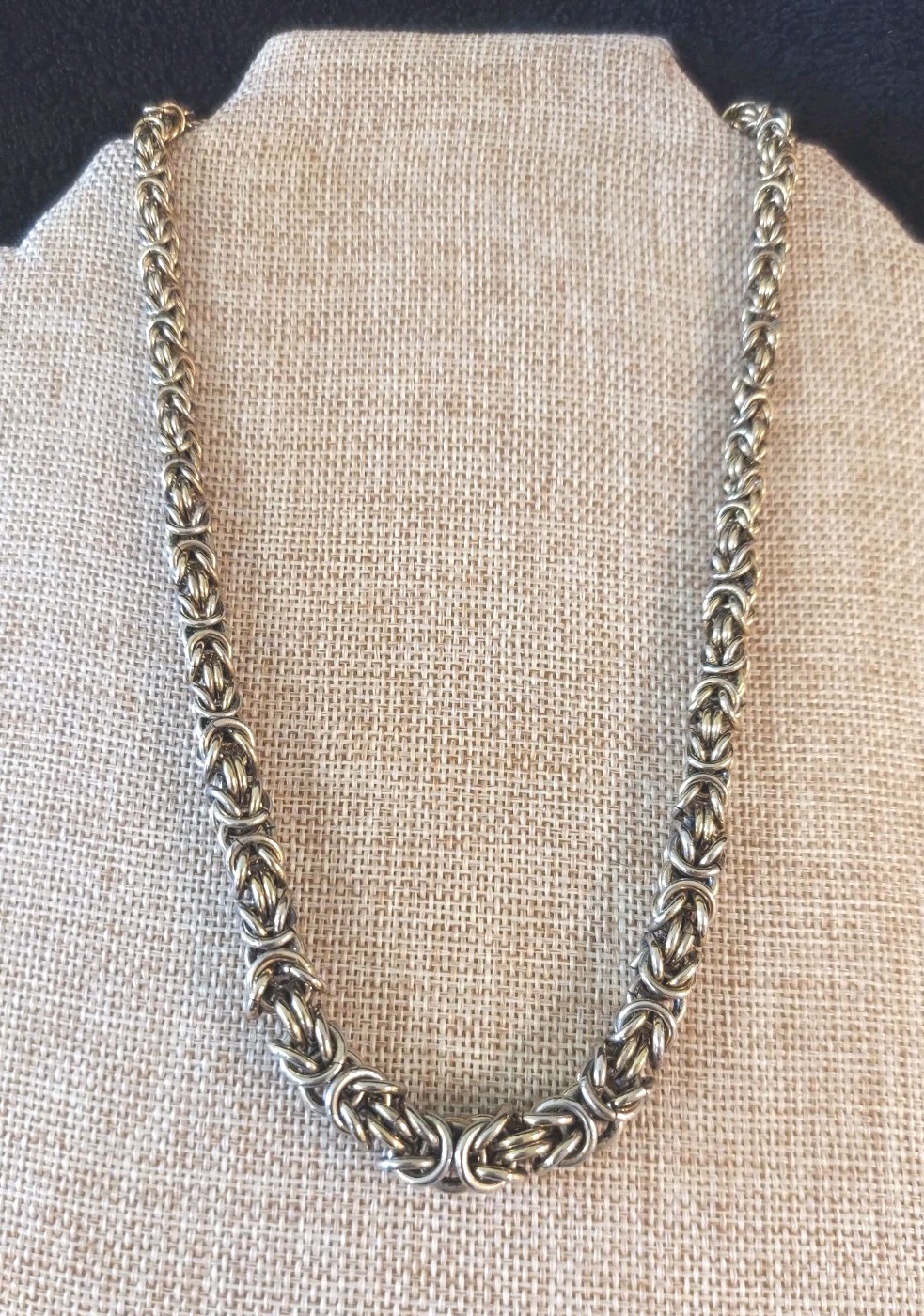 Nina Ricci Vtg Signed Byzantine Chain Necklace Gold Plated 17, 18″ w Extender