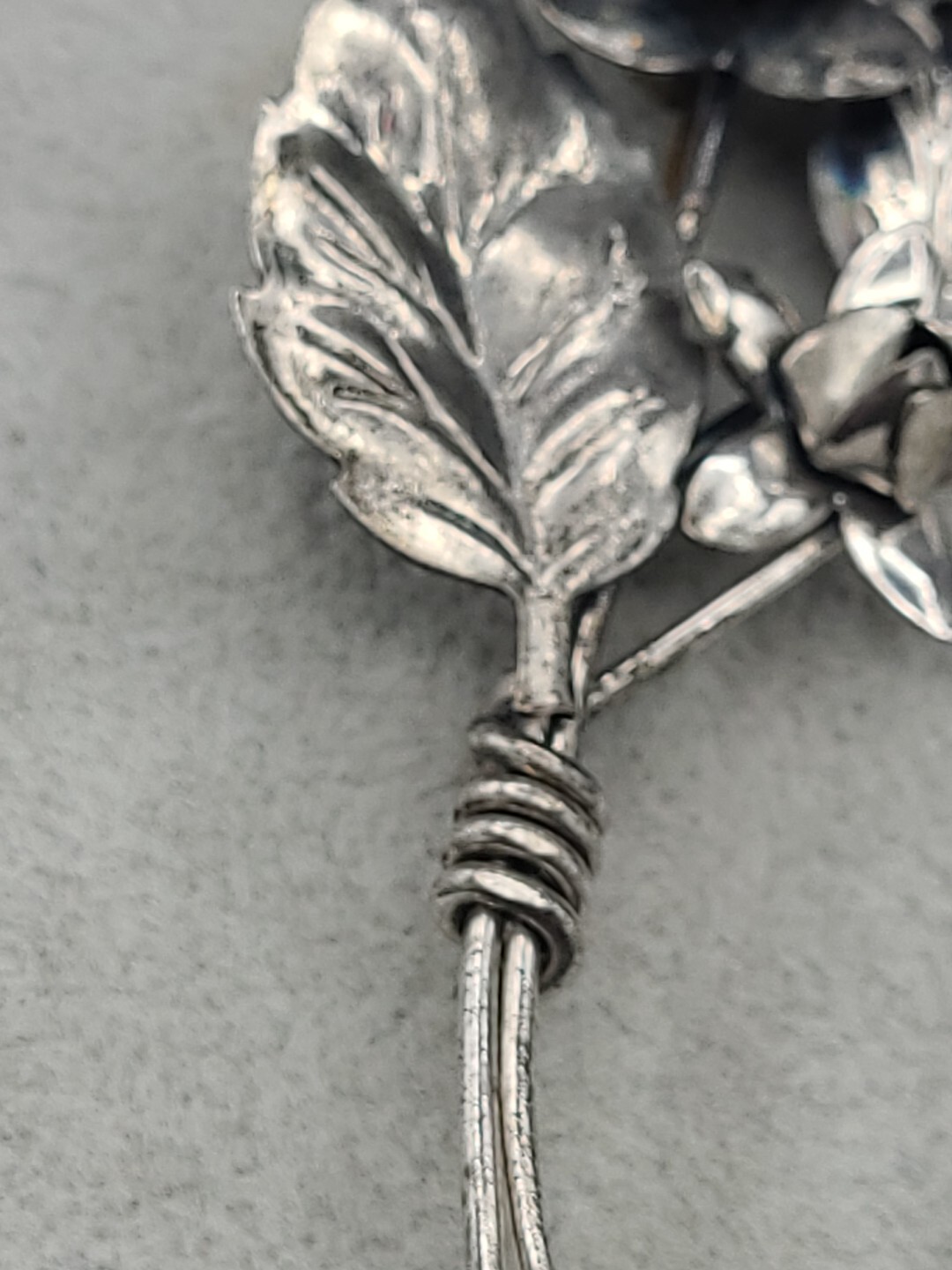 Vintage Sterling Silver pin Brooch Rose Floral Bundle Symbol Of Love Beauty