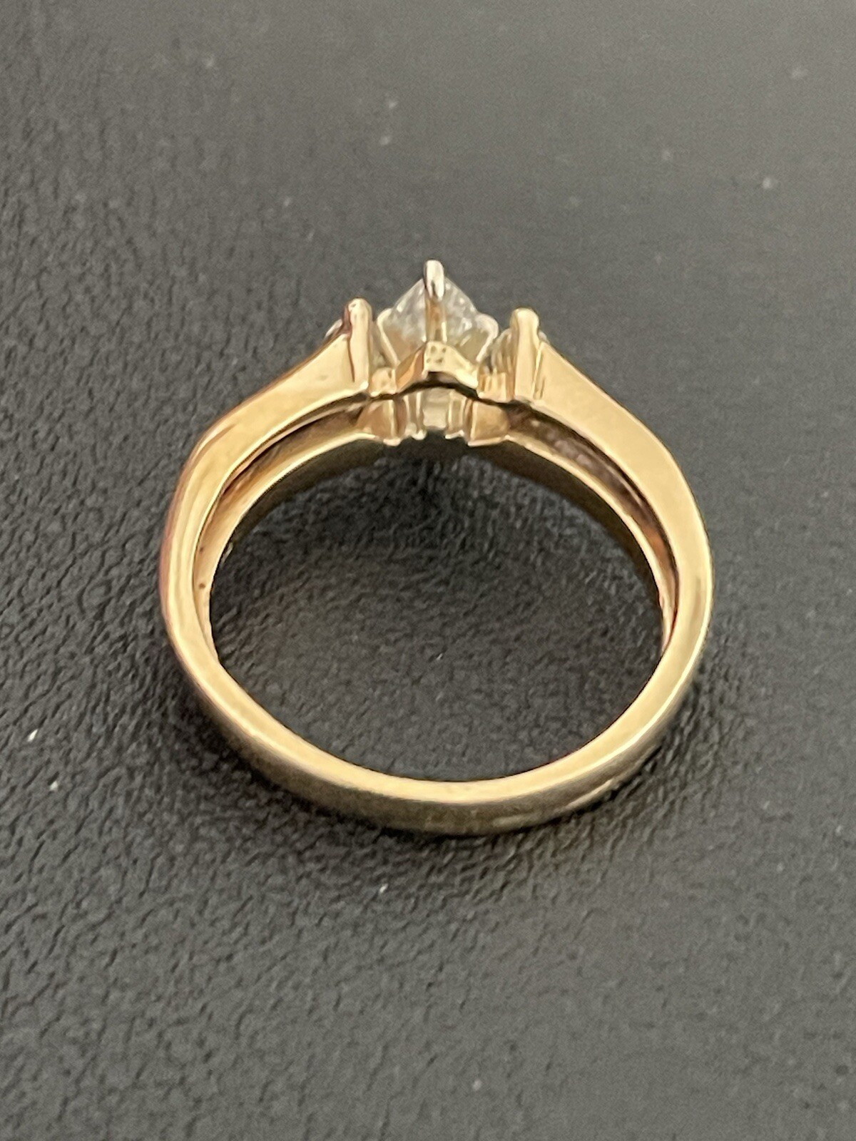 14KY 0.65CTW Center Diamond 0.35CTW Diamond Ring SIze 6 (I9)