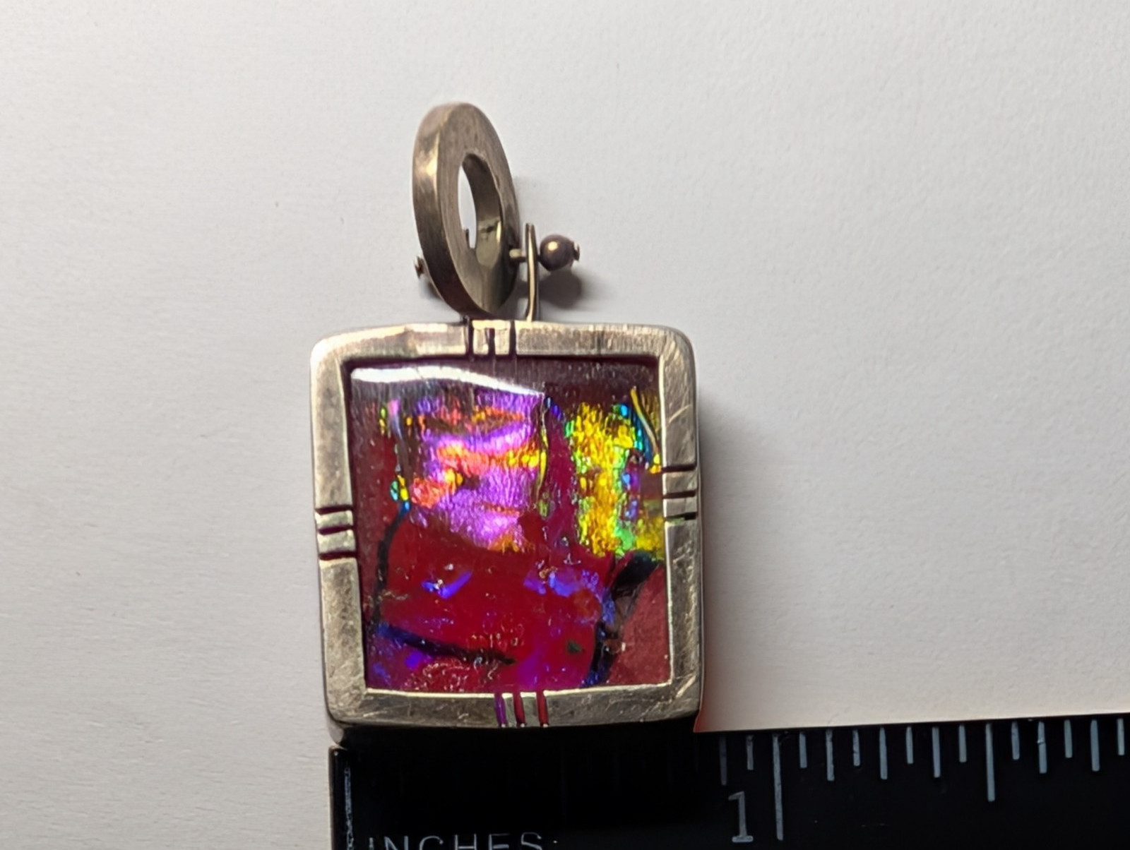 VINTAGE DICHROIC STERLING SILVER PENDANT SIGNED MEX925 R*G WEIGHS 13+ GRAMS