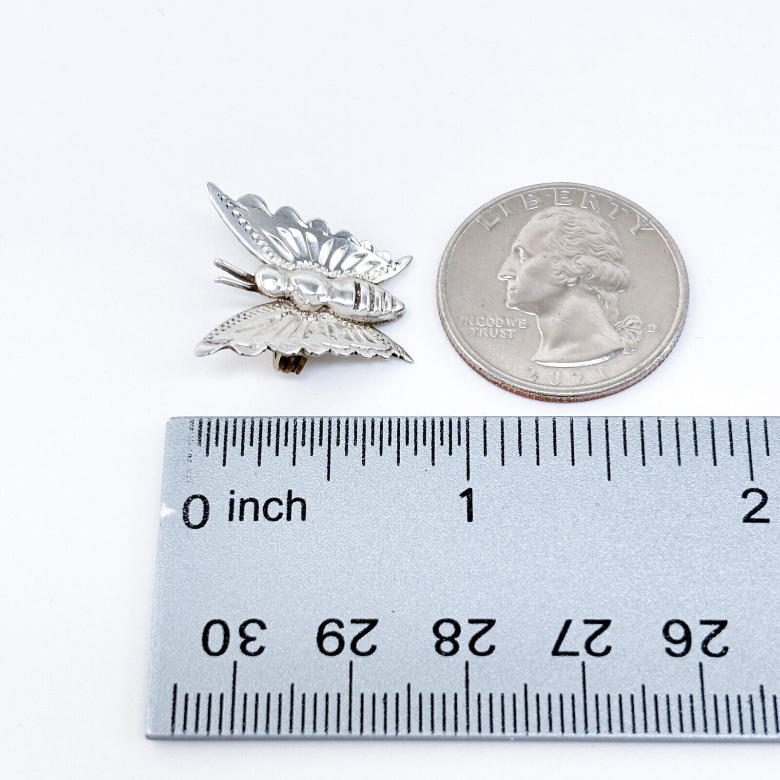Estate Mexico Sterling Silver 925 Butterfly Pin Brooch