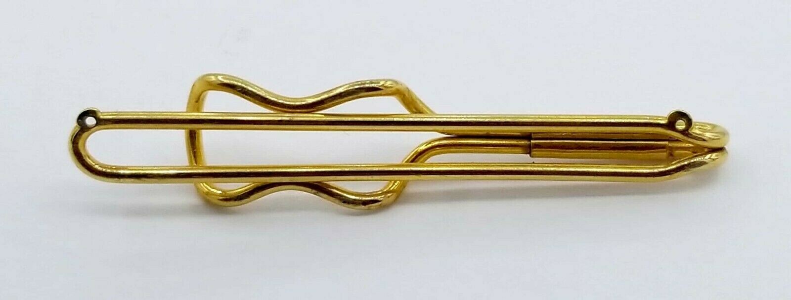 Antique Vintage Hadley Money Clip or Tie Bar Yellow Gold Tone #P817