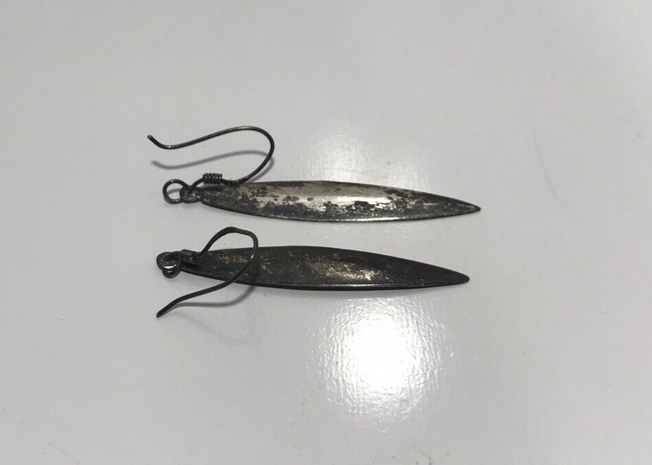 CW Vintage Sterling Silver Long Dangle Earrings 2.7 Grams