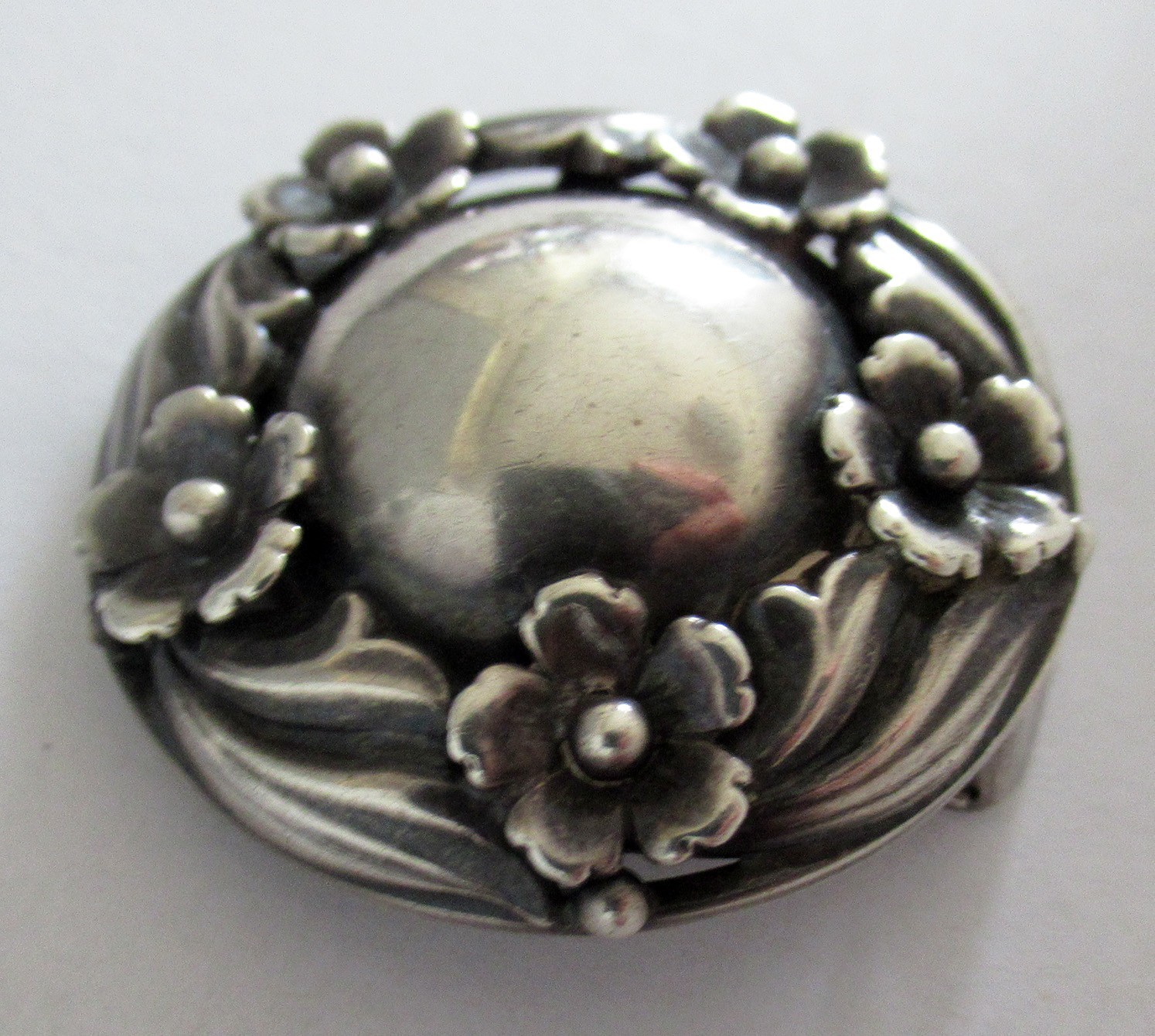 VINTAGE STERLING DENMARK N E FROM DENMARK DRESS CLIP , 1 3/8 INCHES, 12 GRAMS
