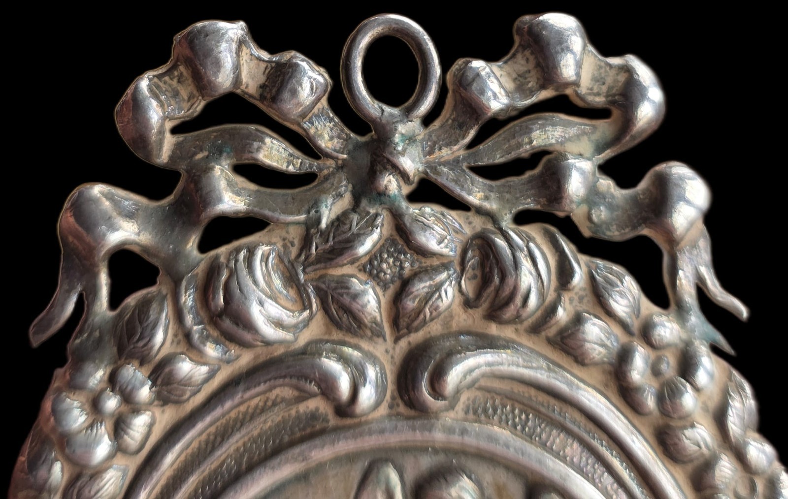 Fine Antique 19Th Century Art Nouveau Silver Divine Protection Pendant Ca 1890