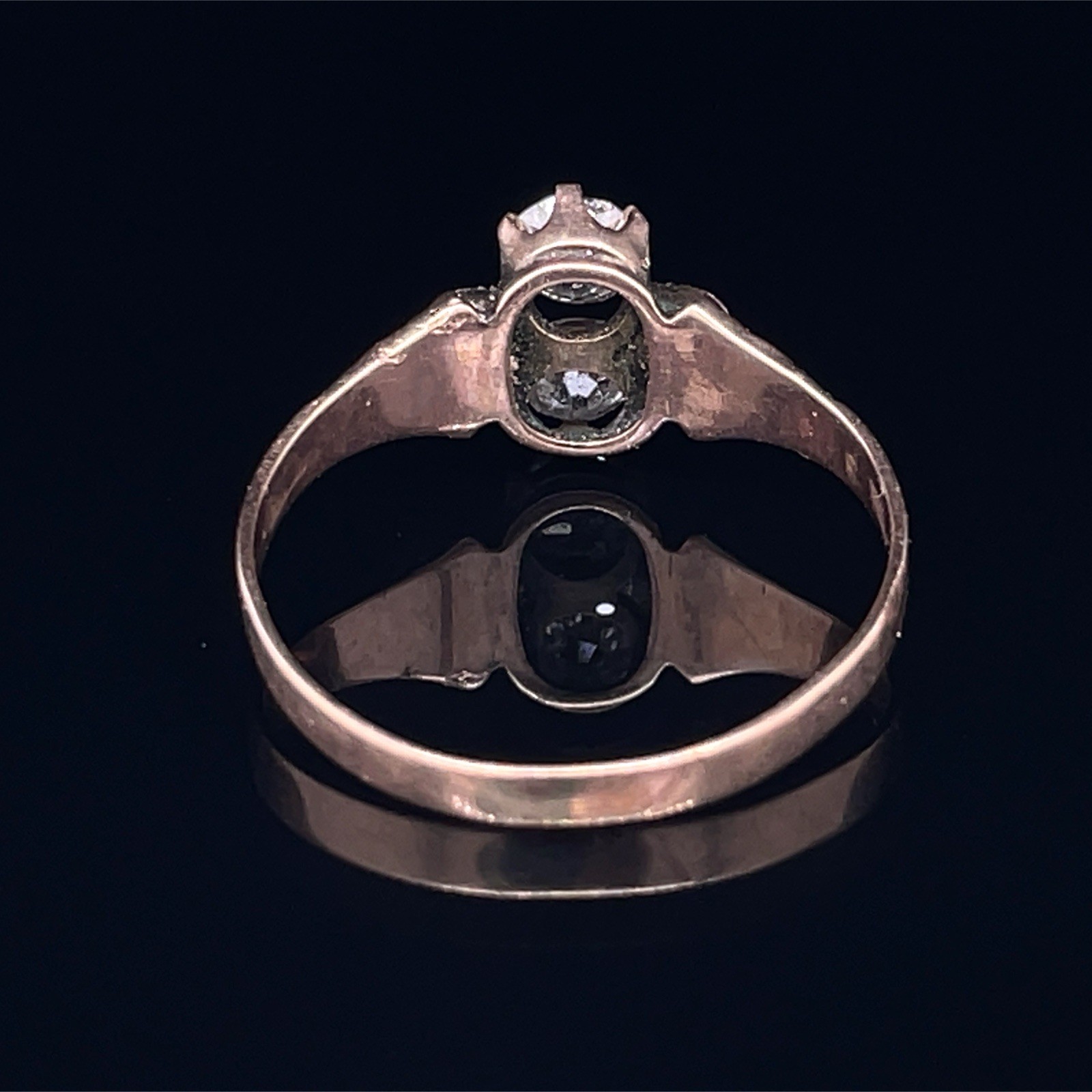 Victorian Old European Cut Diamond Band Set In 14K Gold