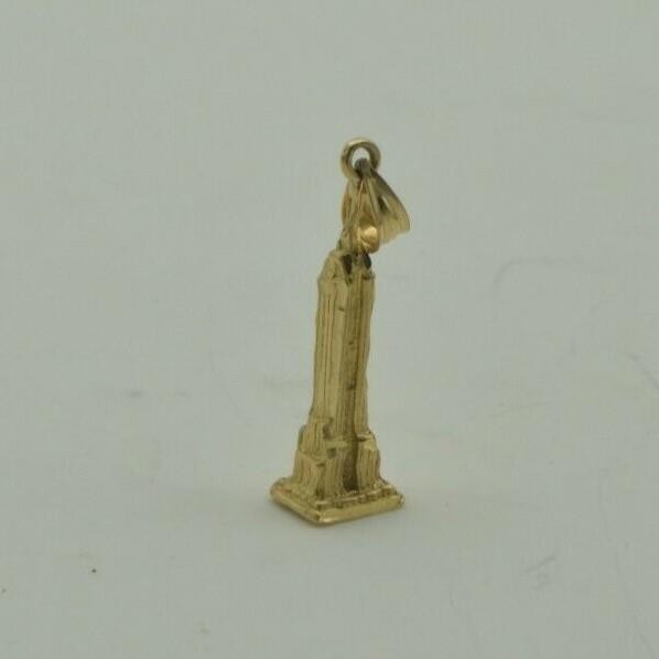 (ch991) 14K YELLOW GOLD VINTAGE 3D EMPIRE STATE BUILDING