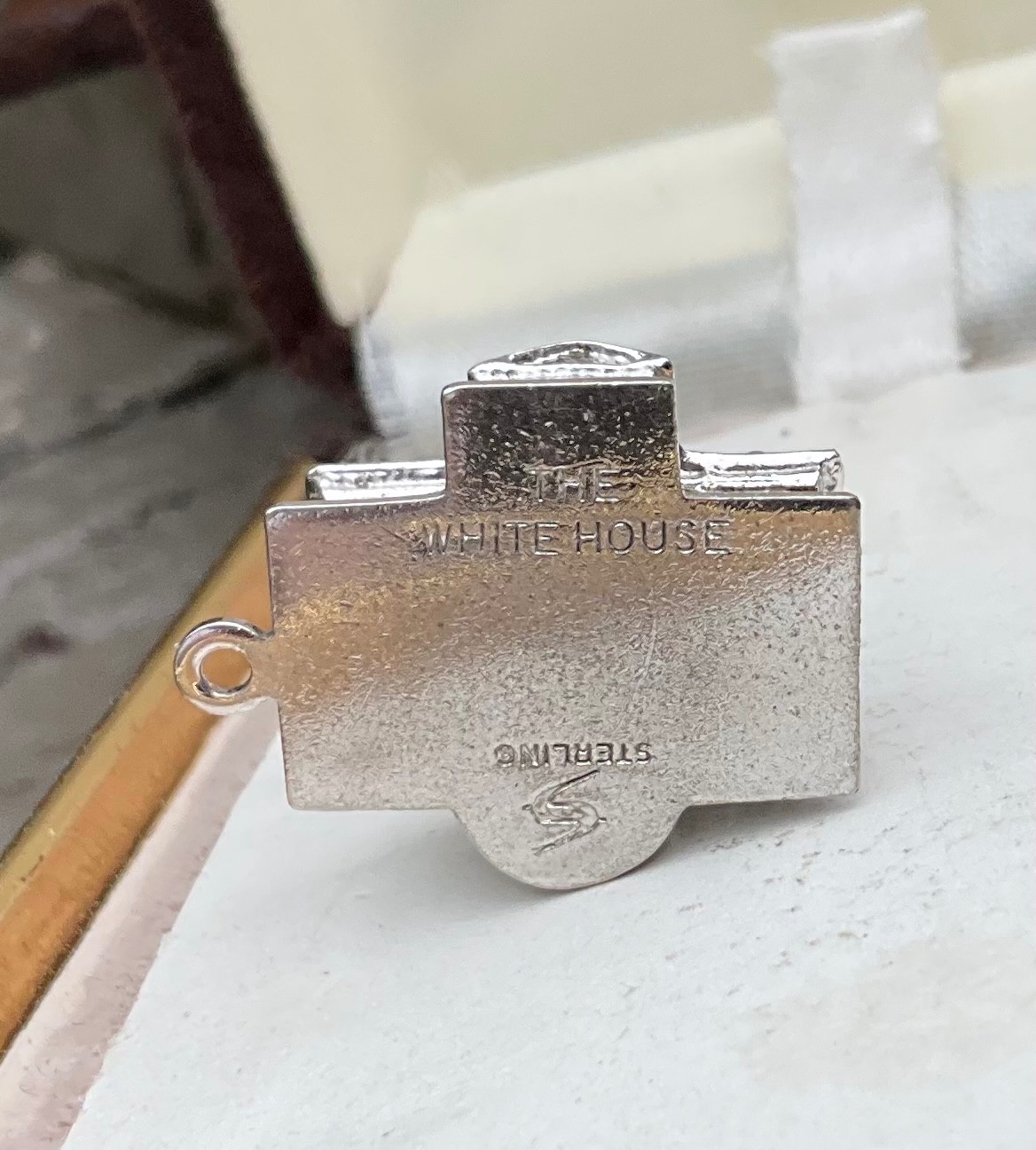 Vintage Spencer Sterling Charm THE WHITE HOUSE Washington DC Souvenir Building