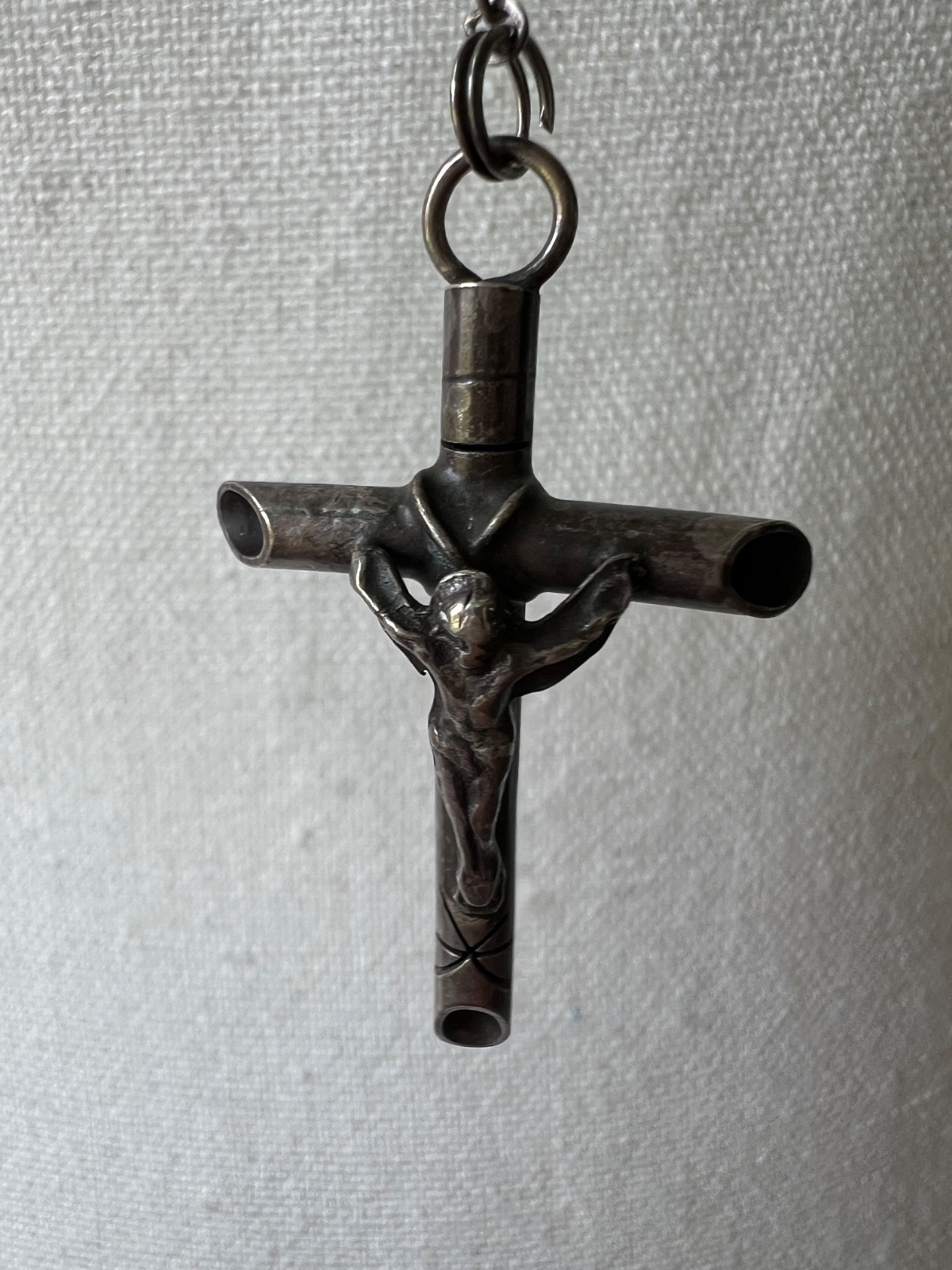 Vintage Black Glass Bead & Silver Tone Rosary 1990s – 20″
